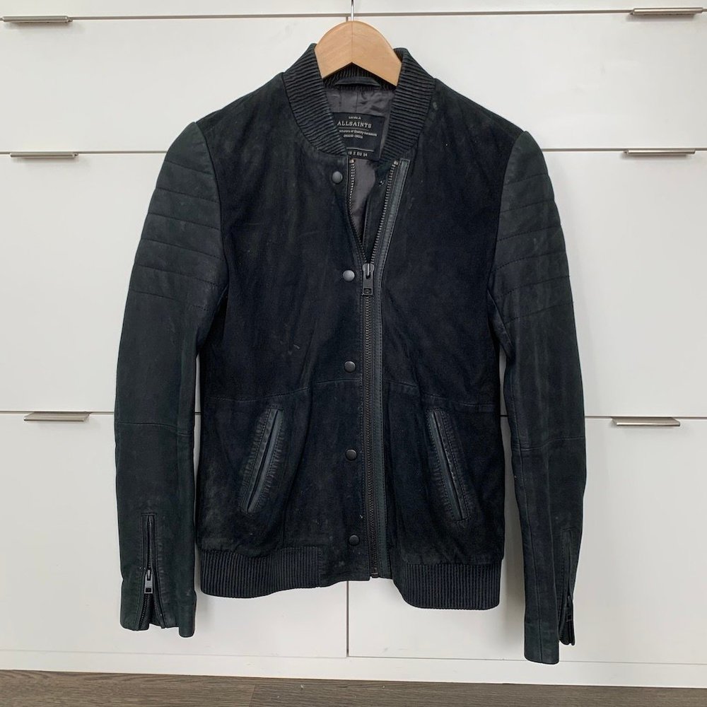 AllSaints Zimmer Leather Bomber Jacket
